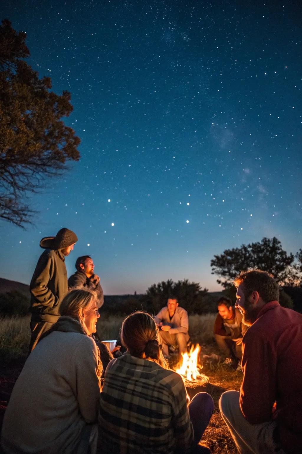A snug communal fire and storytelling gathering to conclude the celebration