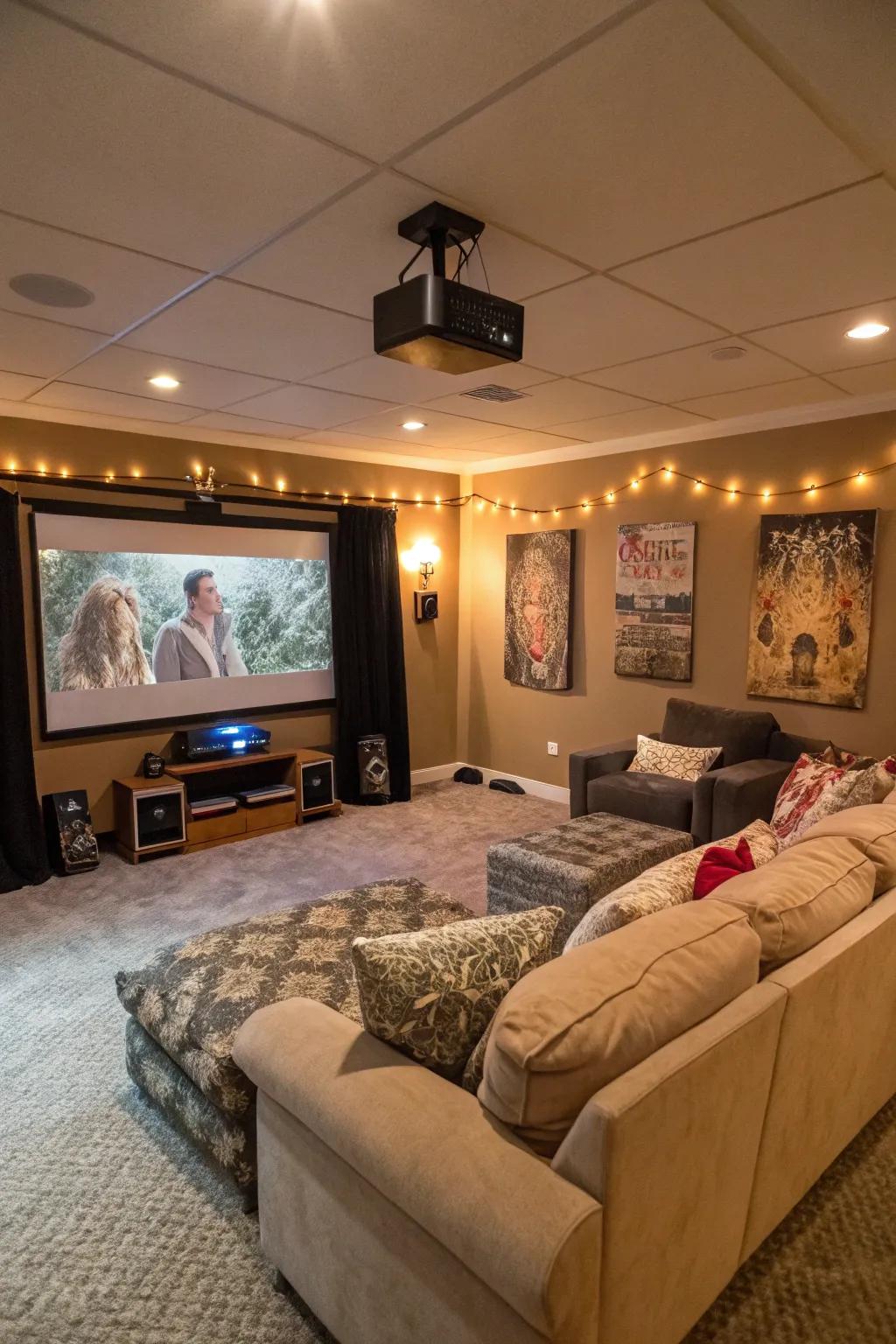 A movie viewing area that transforms your home into a cinema.