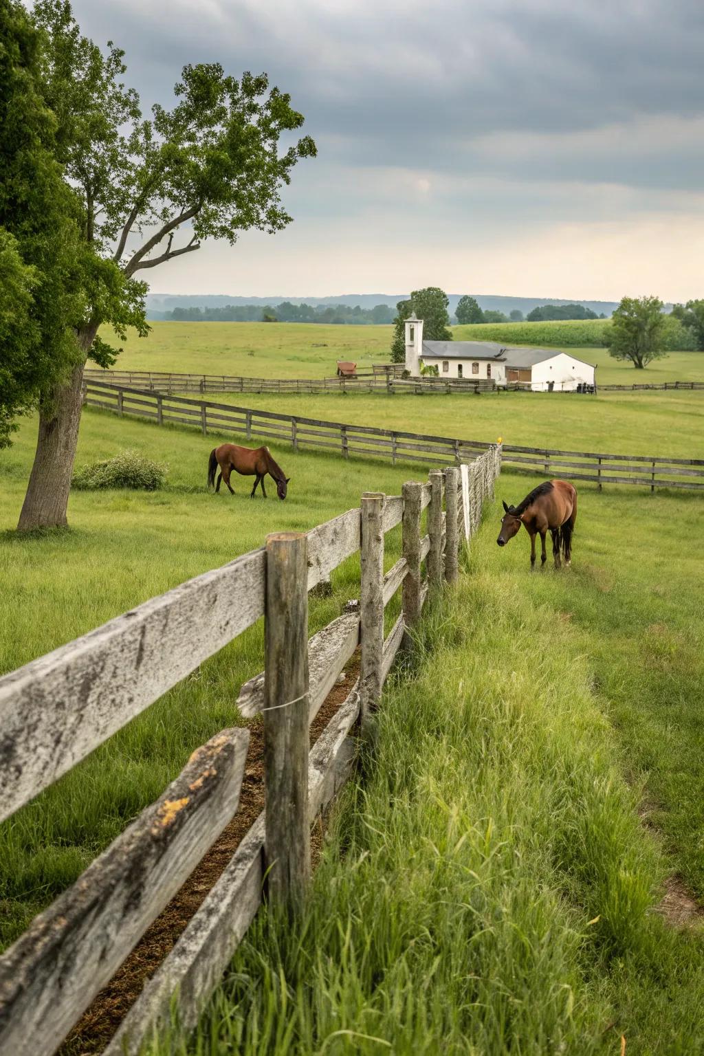 Paddock fences represent a timeless selection for livestock enclosures.