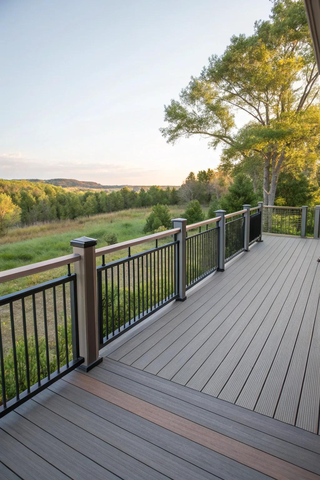 Vibrant layout: Vertical and horizontal plank mix.