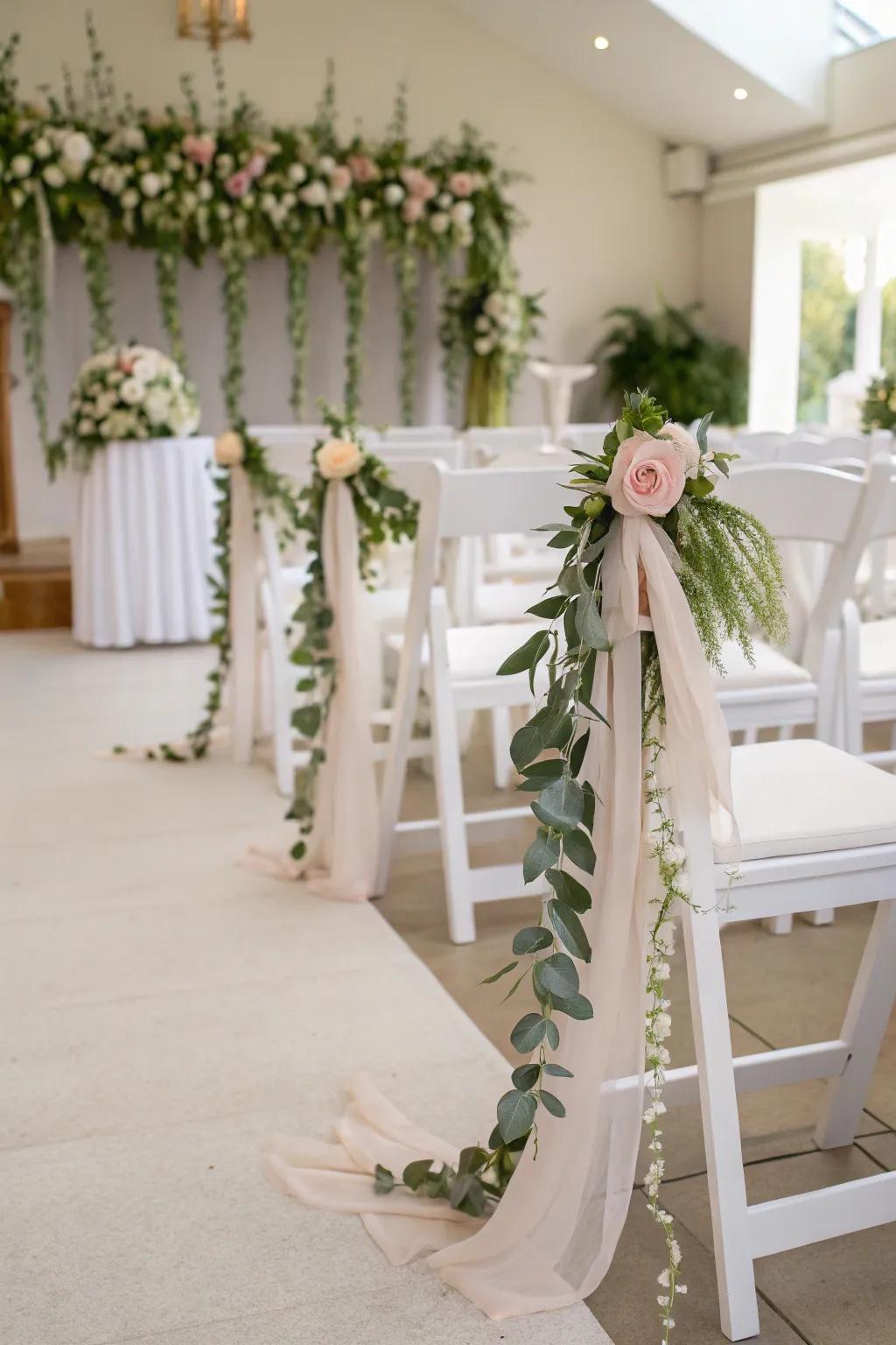 Wedding settings are given a charming and elegant touch with felt garlands.