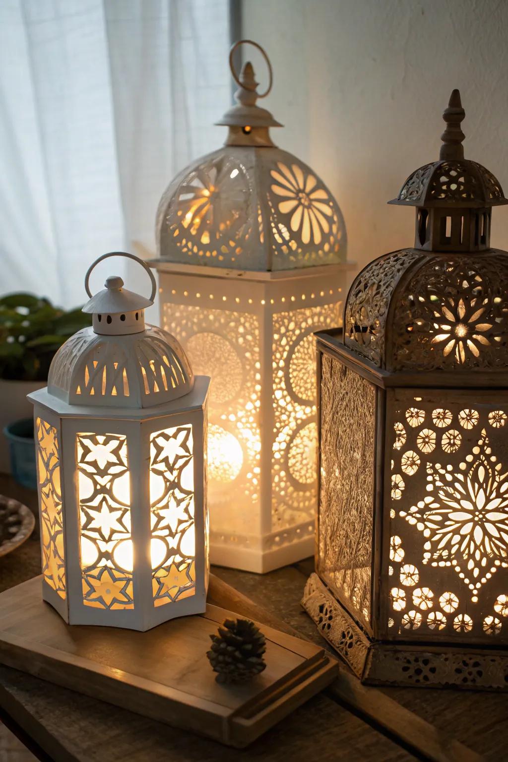Crafted standing lights will make any space glow.