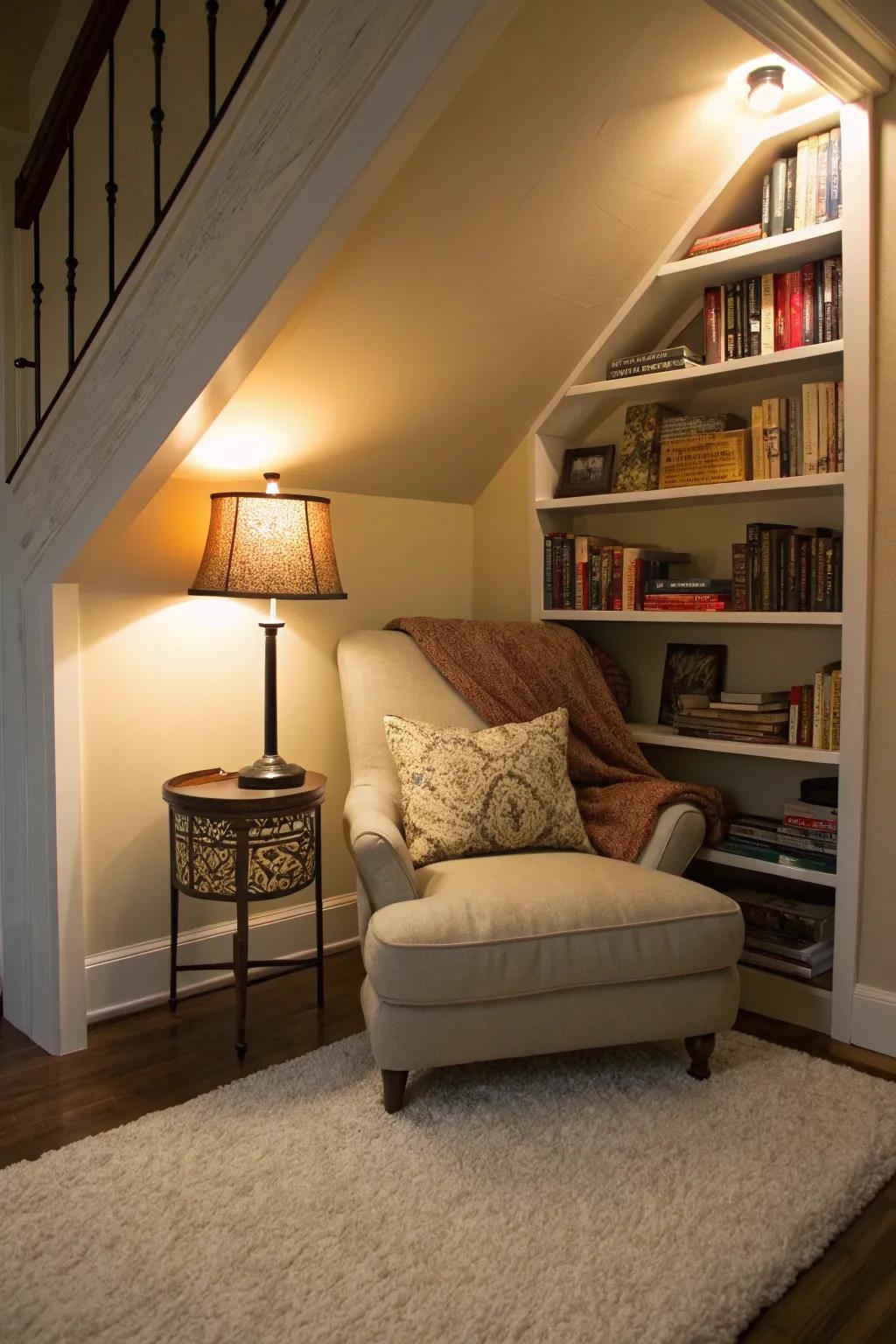Discover a world of books in a secret reading area.