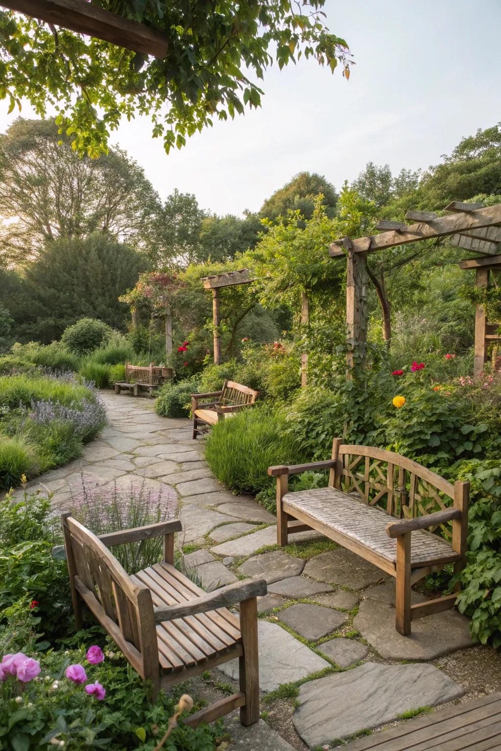 Multiple seating zones deliver varied perspectives and relaxation spots.