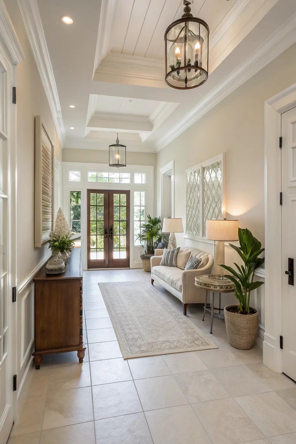 An open and airy design crafts a welcoming and spacious foyer.