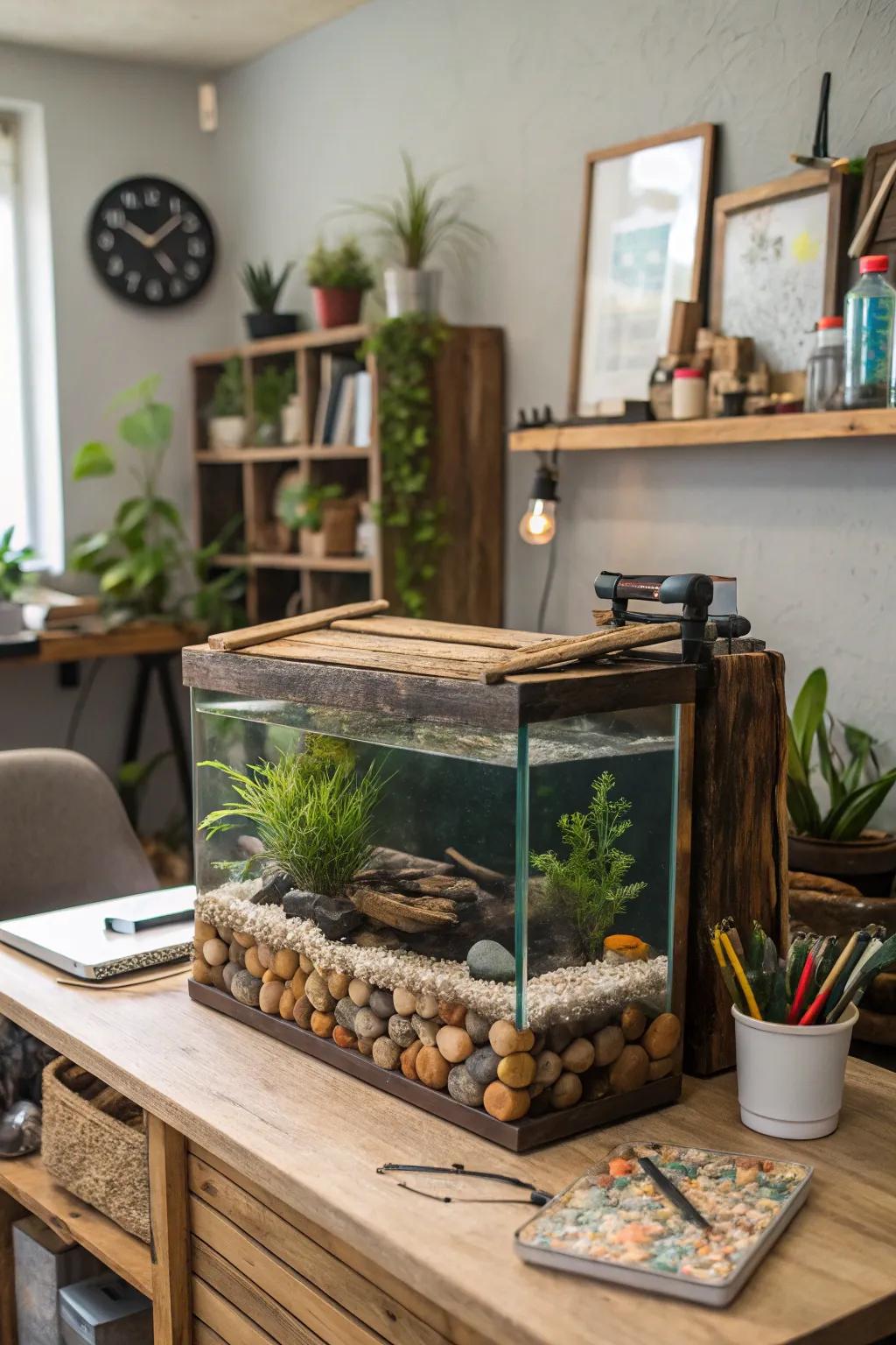 Do-it-yourself decorations add a personal and creative flair to any aquarium.