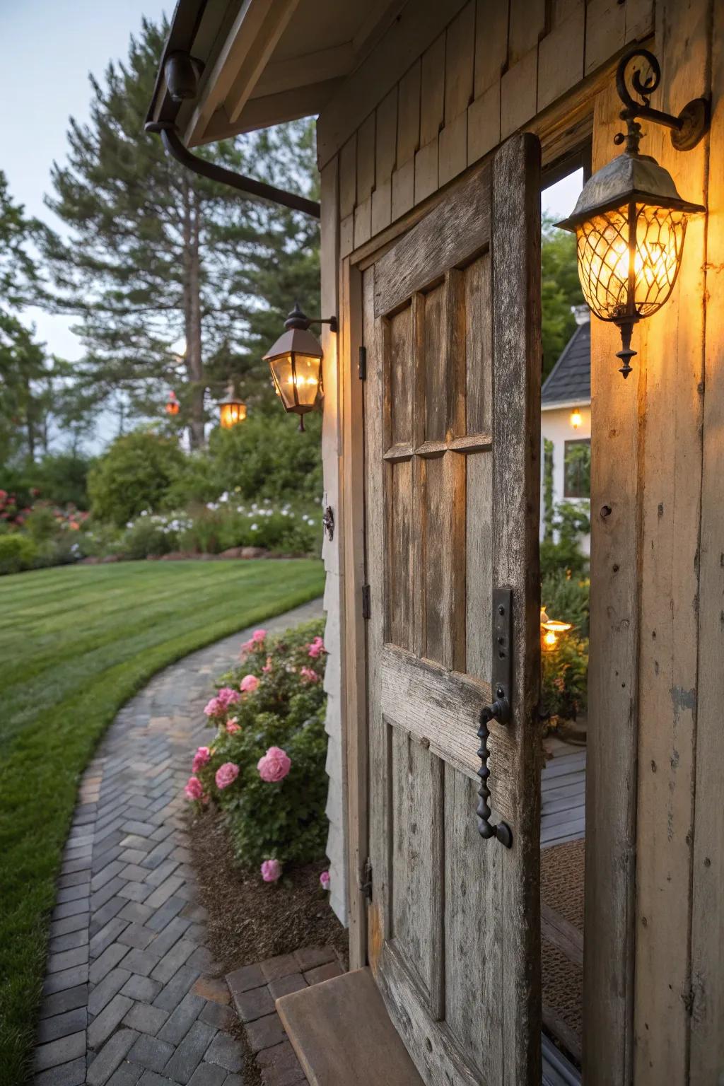 Rustic lamps inject countryside allure.
