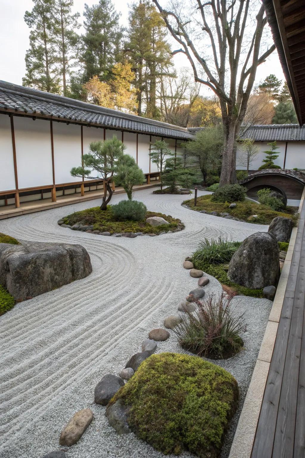 A serene Mindfulness garden element for tranquility.