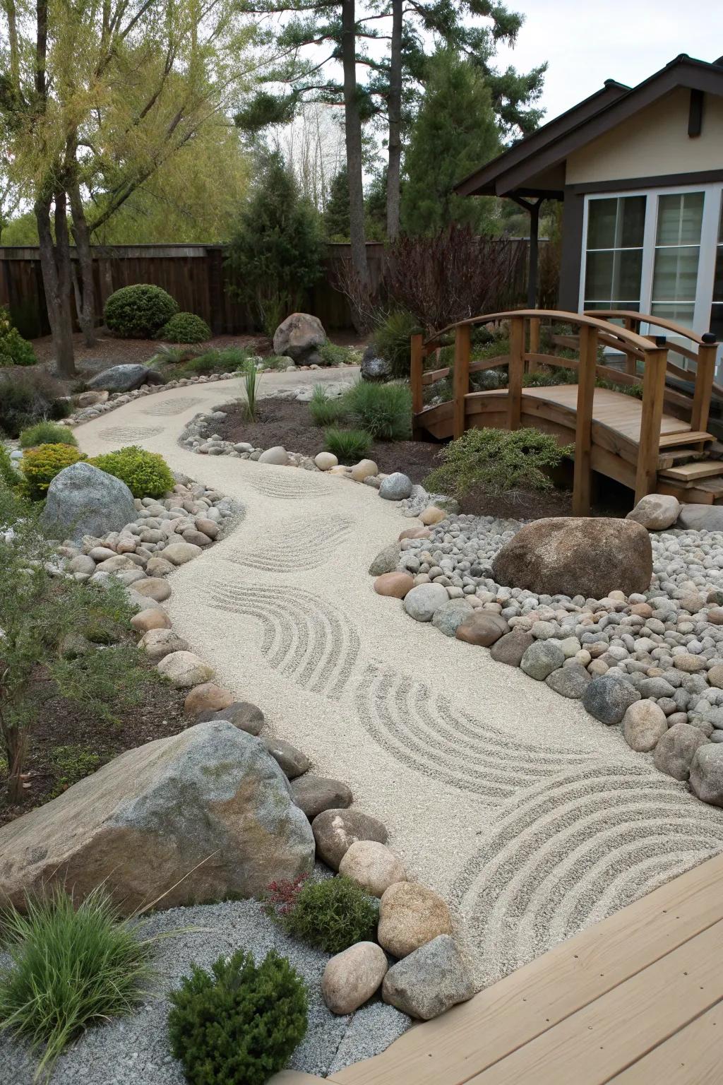 A Zen retreat infuses tranquility into your front yard.