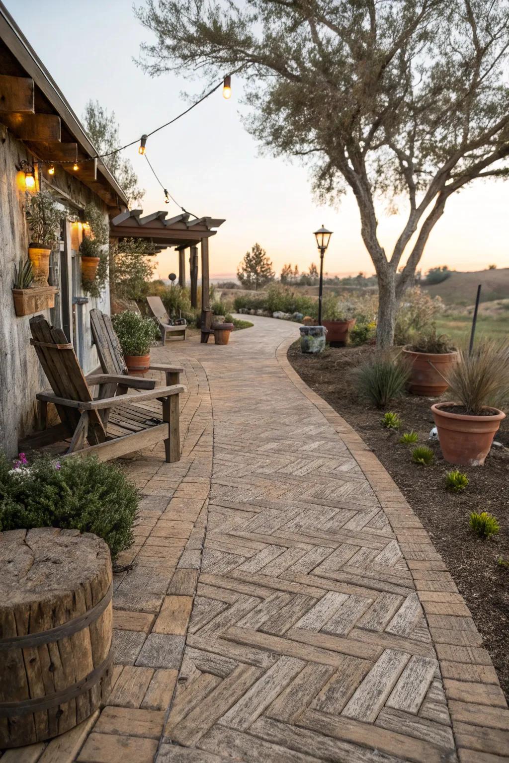 Timber-style blocks combine the charm of wood with the durability of stone.