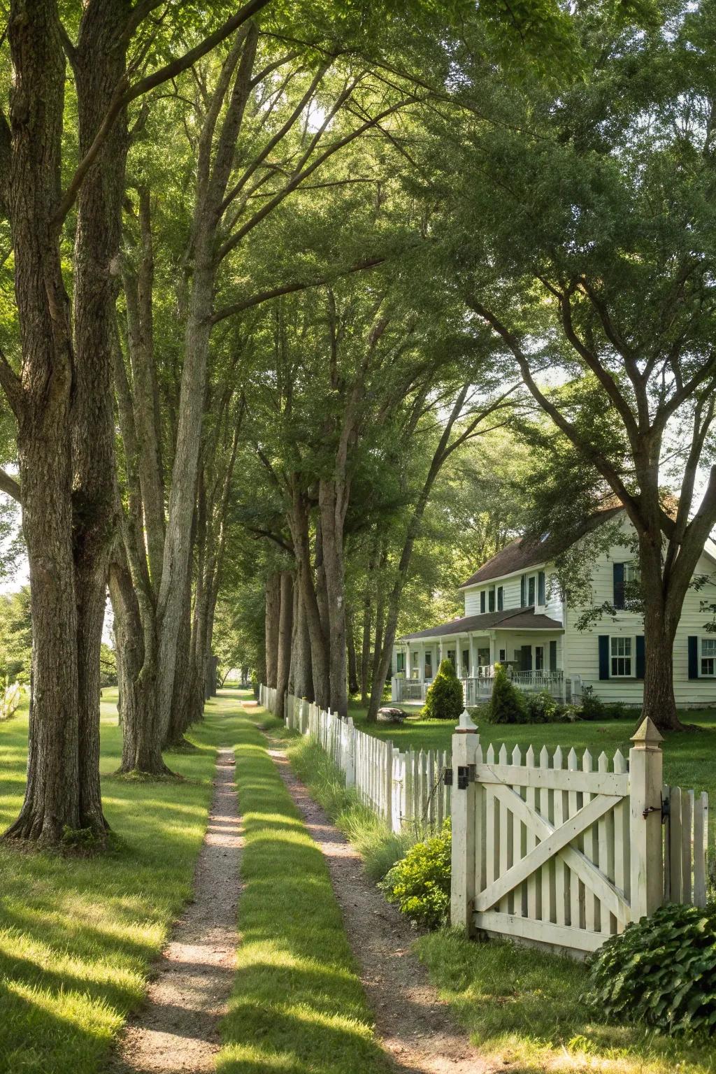 Arboreal lines present a classic and effective privacy resolution.