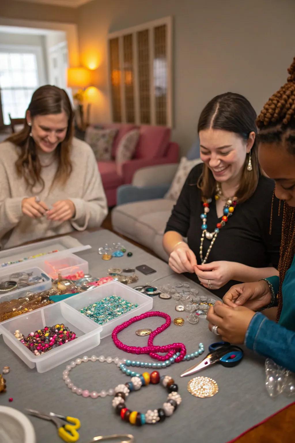 A creative trinket creation activity for crafting unique Galentine's Day mementos.