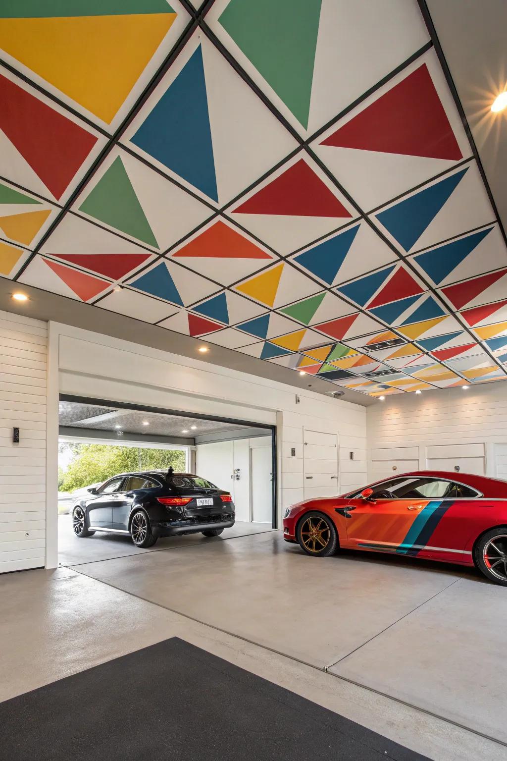 Shaped designs transform the garage.