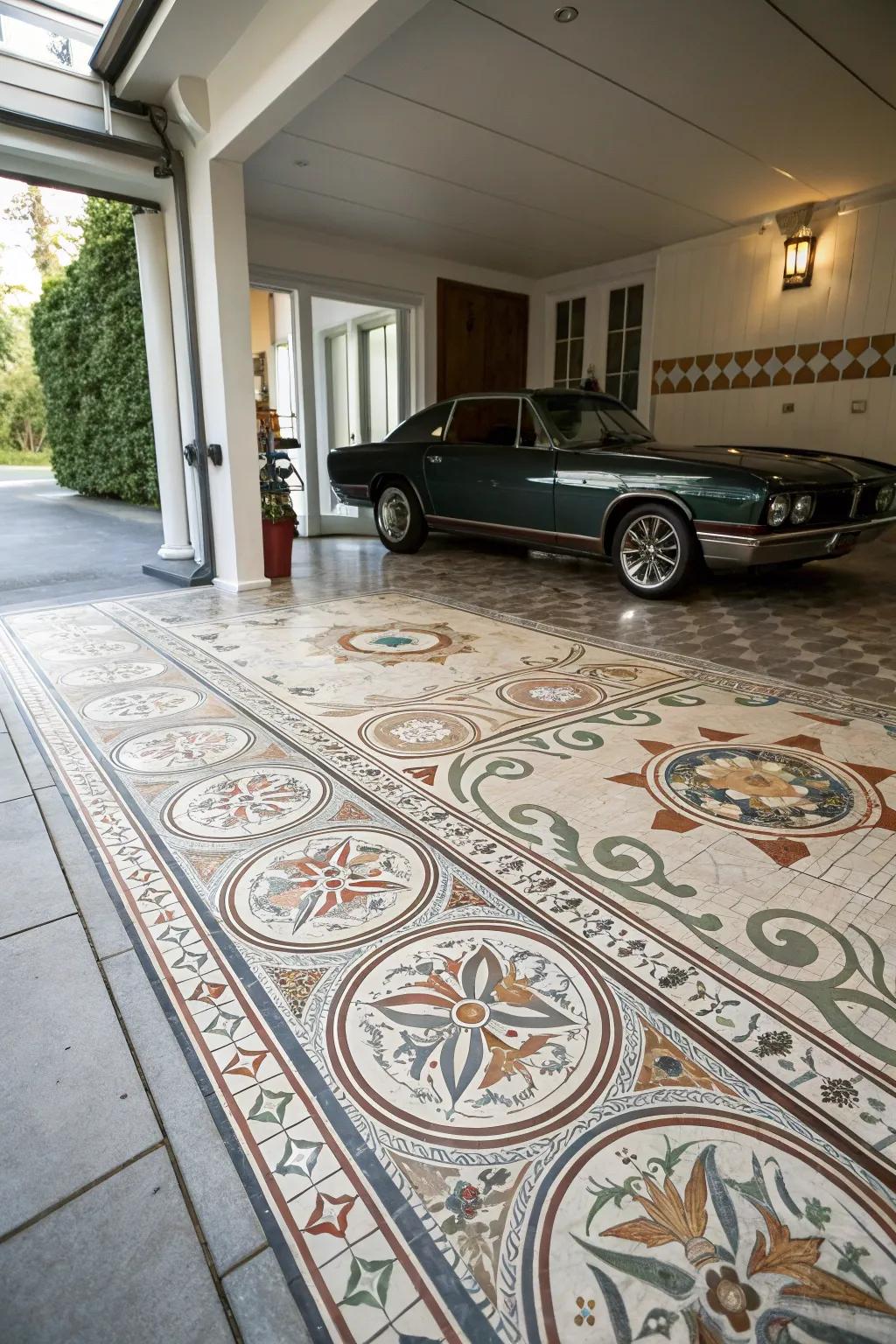 Artistic covering layouts transform your garage into a canvas.