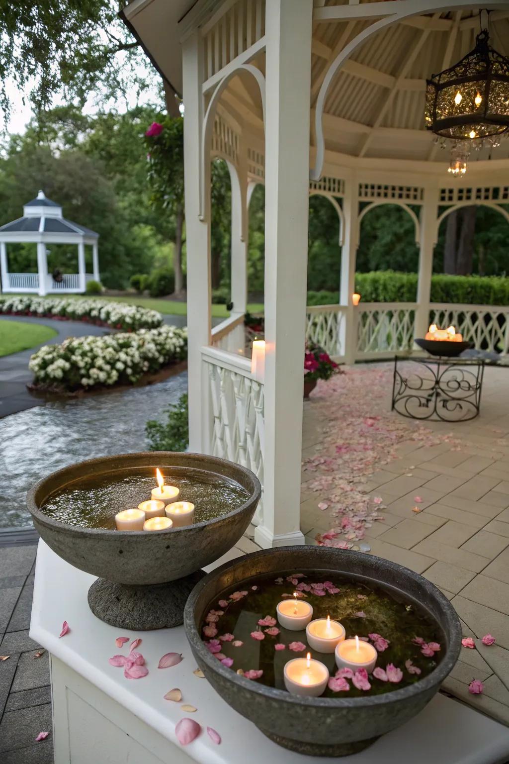 Drifting lights fashioning a tranquil and enchanting impact.