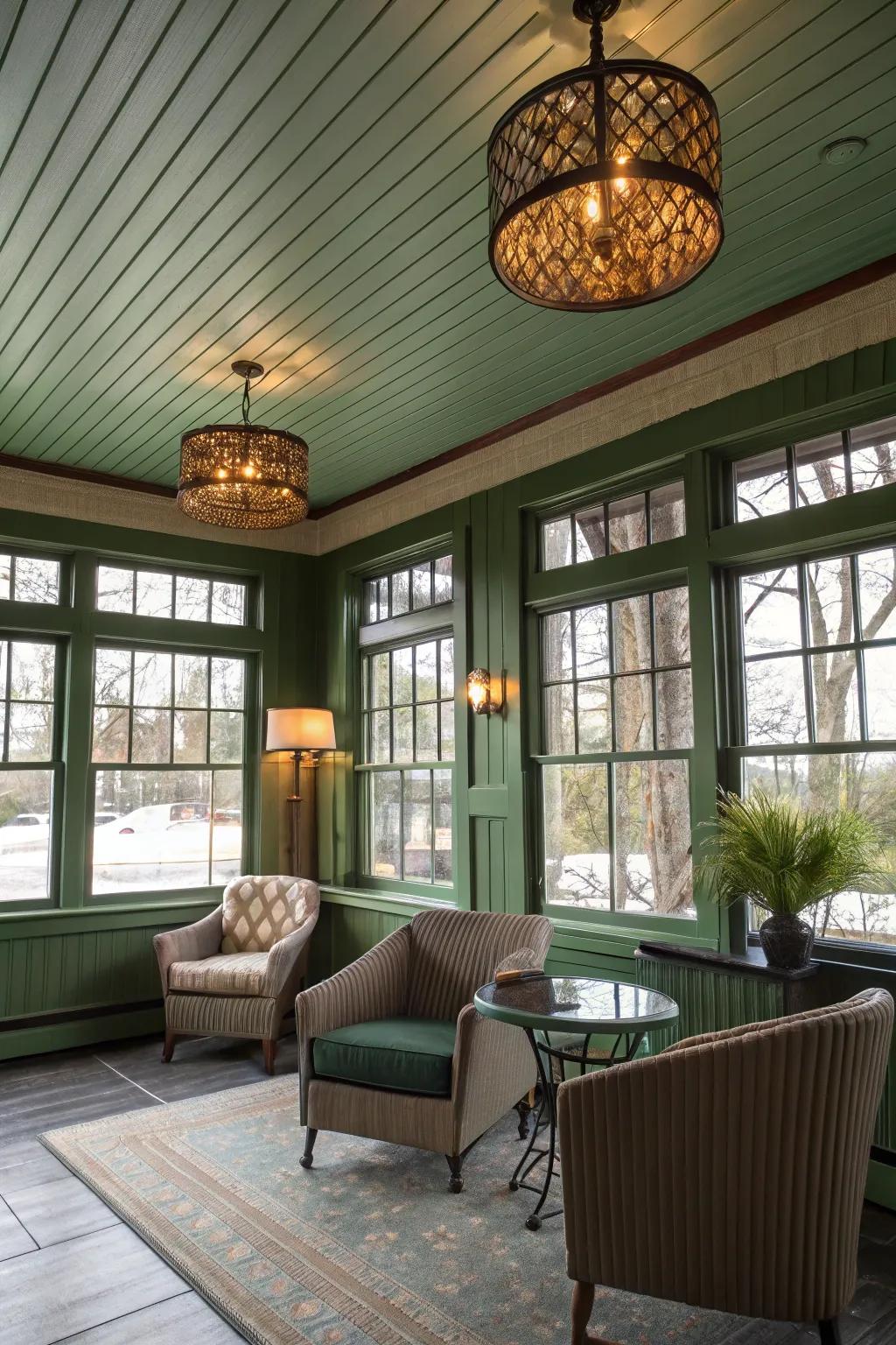 A unique overhead accent capturing the attention.