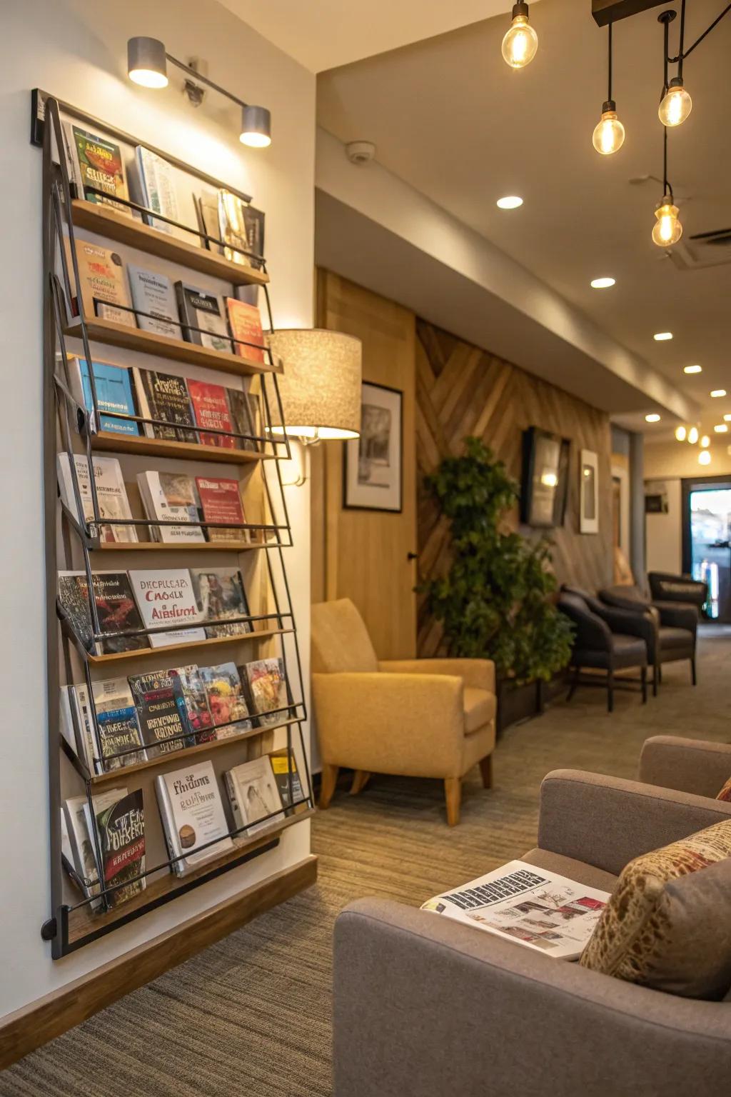 Contribute elegance to your perusing recess via a periodical rack.