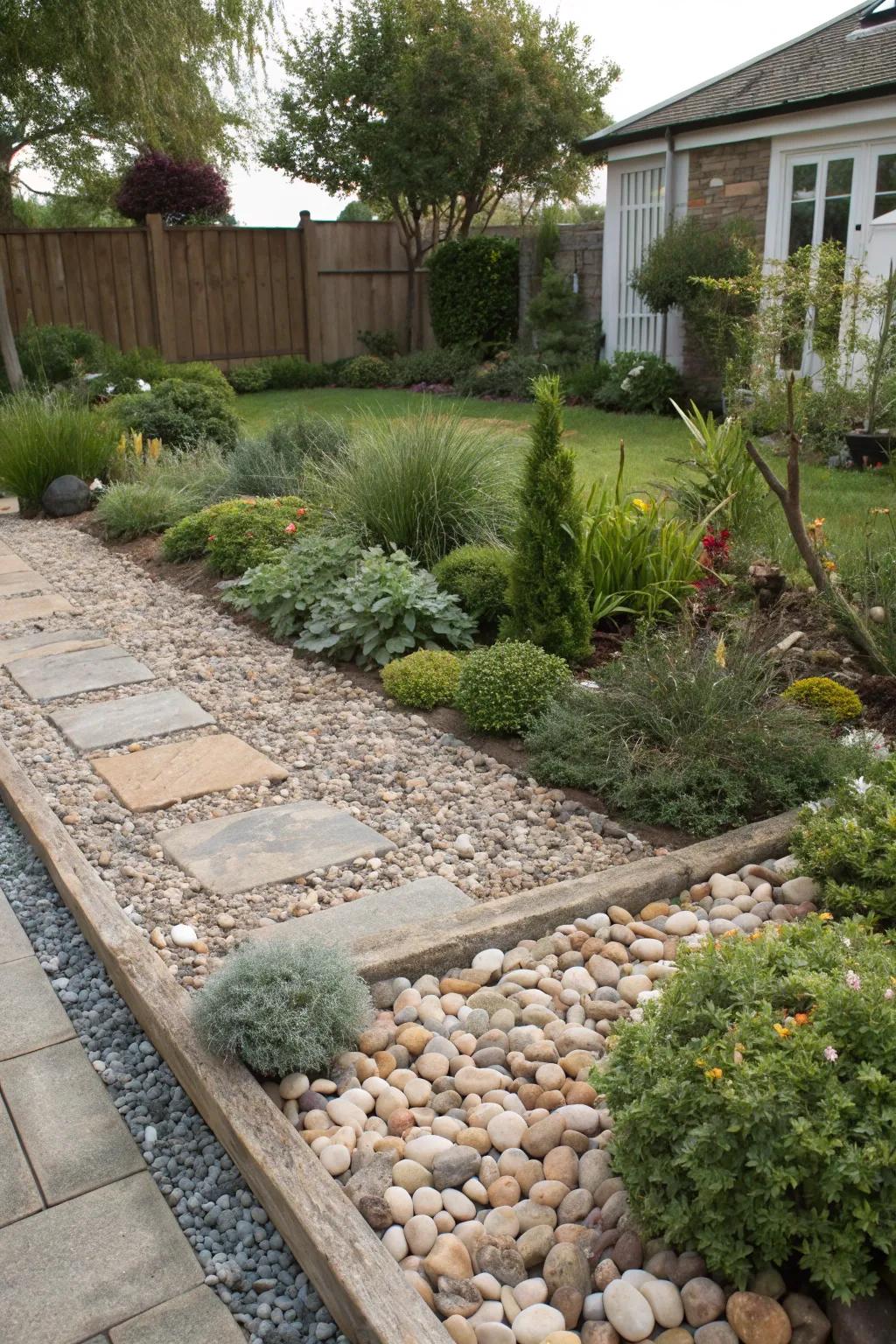 Any garden gains ornamental texture from pebbles and gravel.