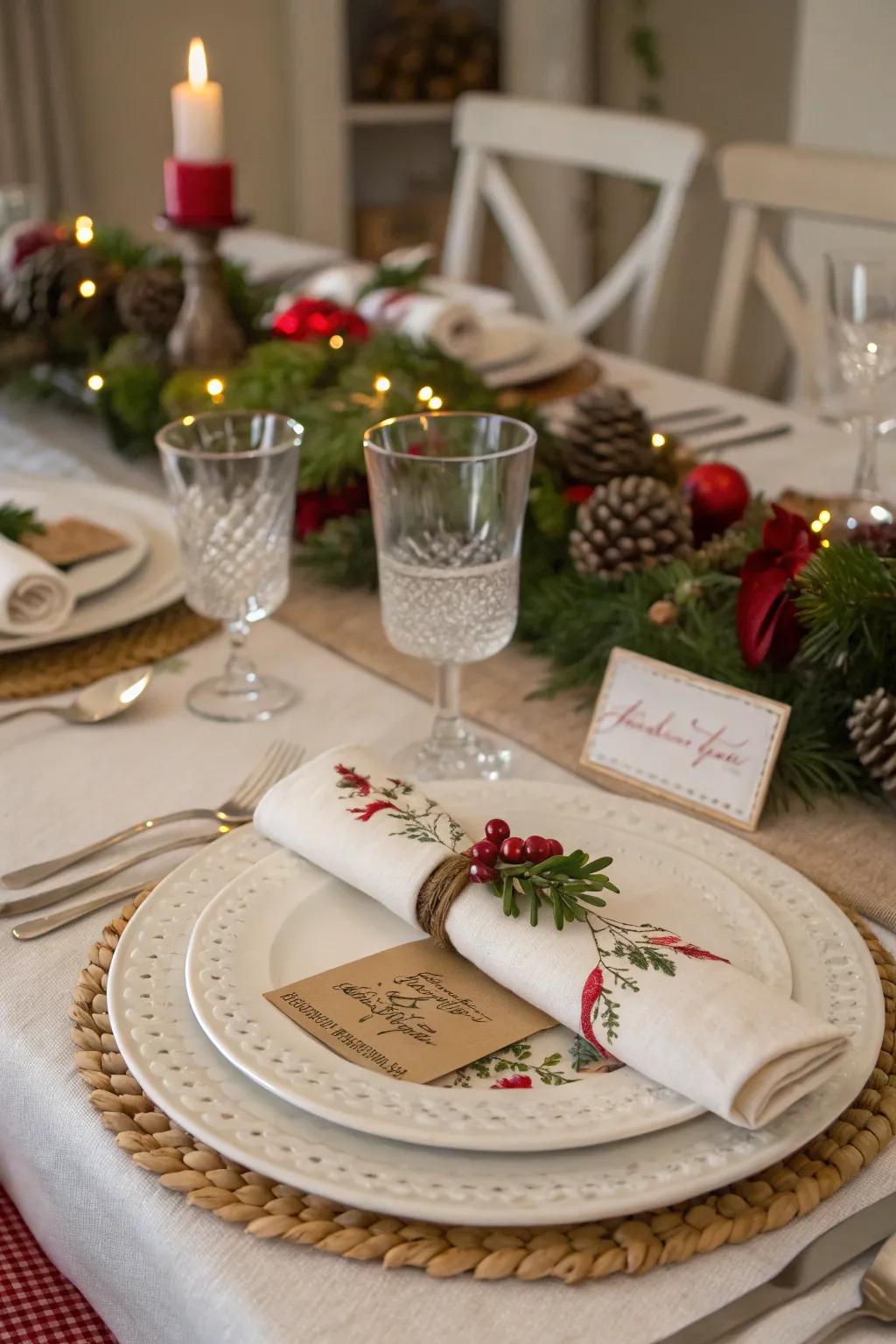 Crafted tailored accents render your table arrangement unparalleled.