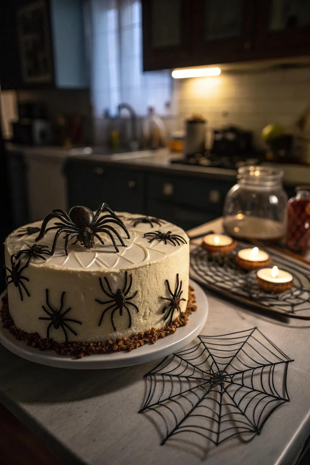 An arachnid infestation cake that's sure to scare.