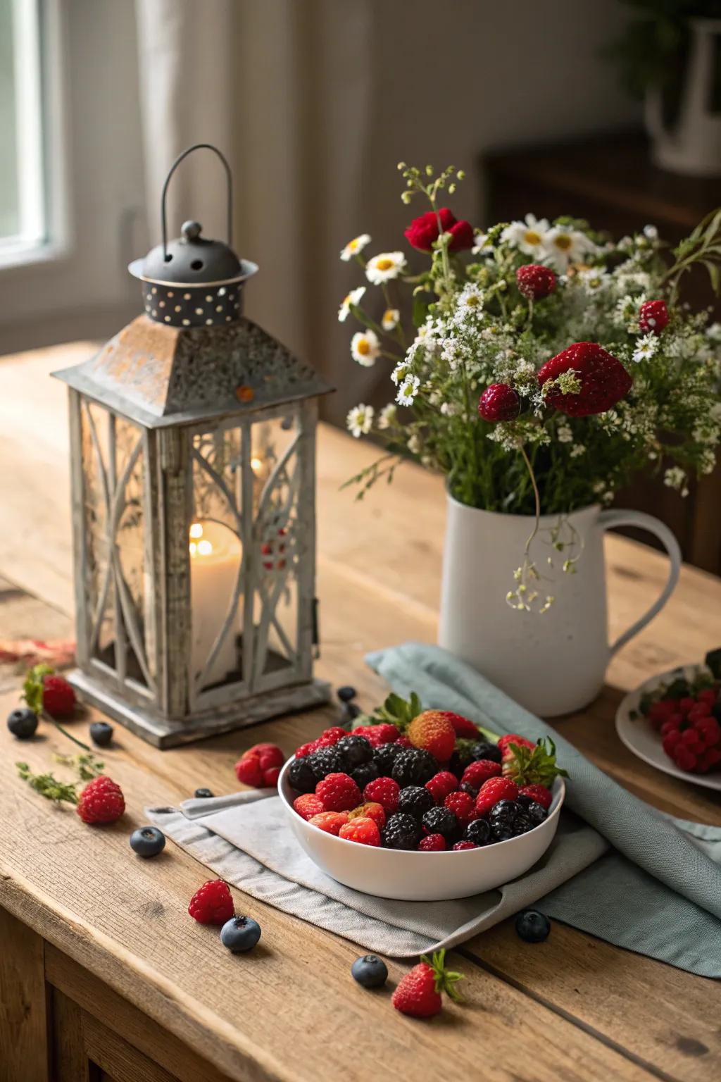 Rustic <strong><em>light</em></strong> filled with berries and flowers.” loading=”lazy” class=”pimg”>
	</picture><figcaption>Rustic <strong><em>light</em></strong> filled with berries and flowers.</figcaption></figure>
<p>Unite small fruits such as berries with flowers inside a <strong><em>light</em></strong> to emphasize nature’s bounty. This fresh arrangement is ideal for rustic or farm-style settings.</p>
<h3>Try these:</h3>
<ul class=