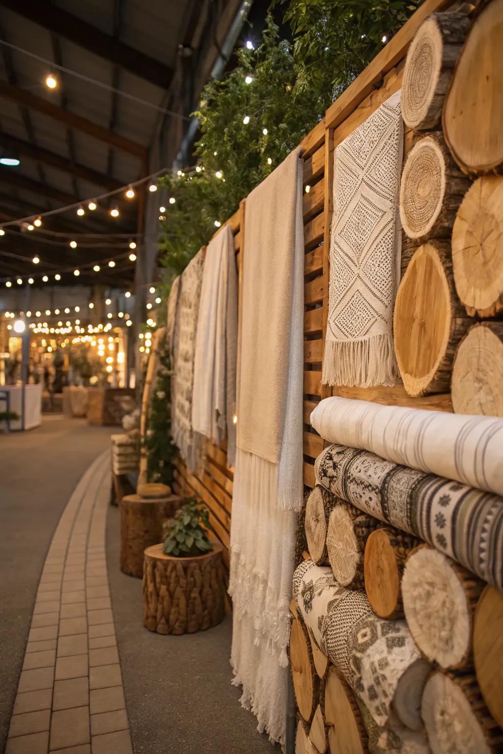 Layered textures introduce warmth and interest to expansive wall environments.