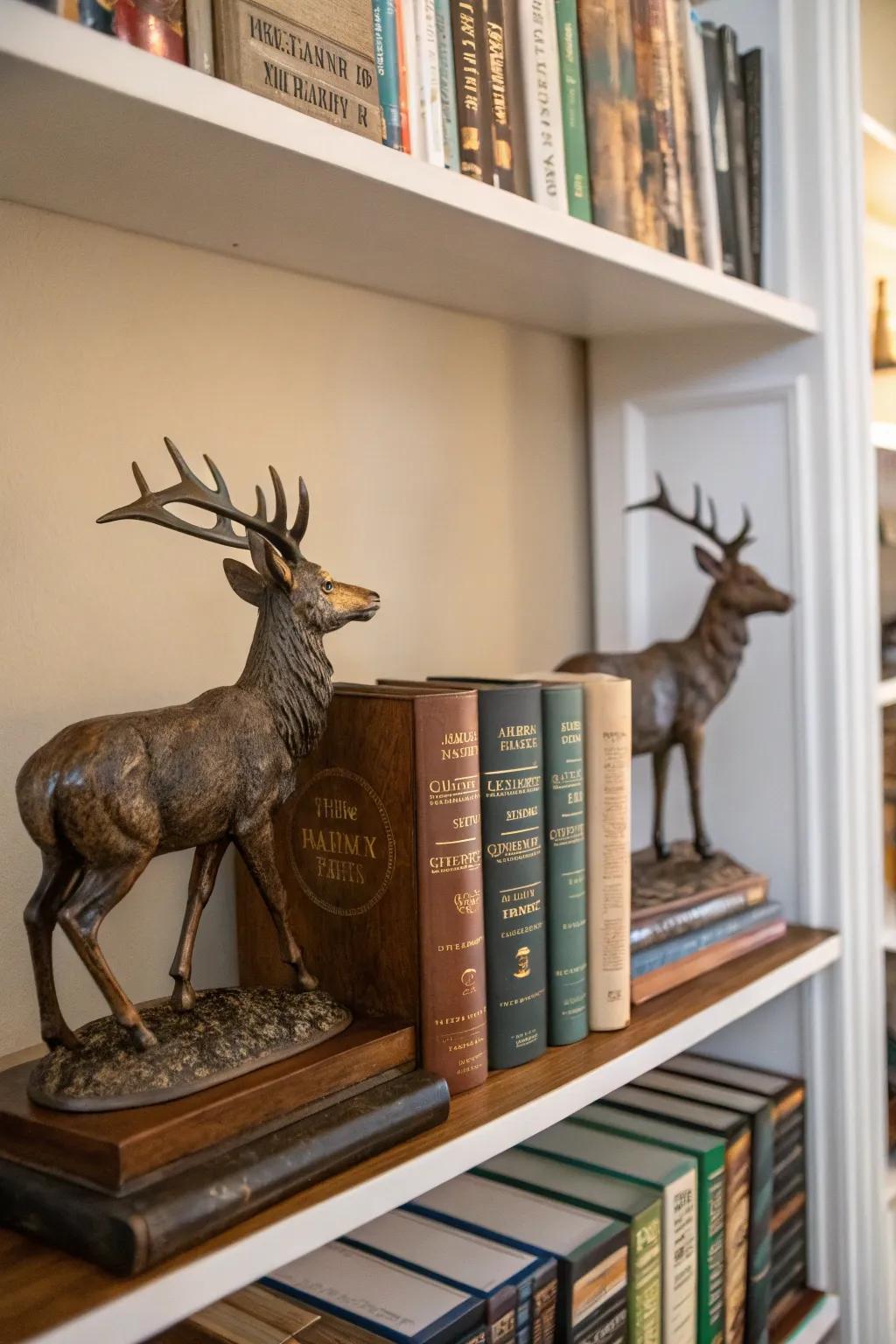 Themed bookends incorporate a lighthearted yet functional element to your decor.