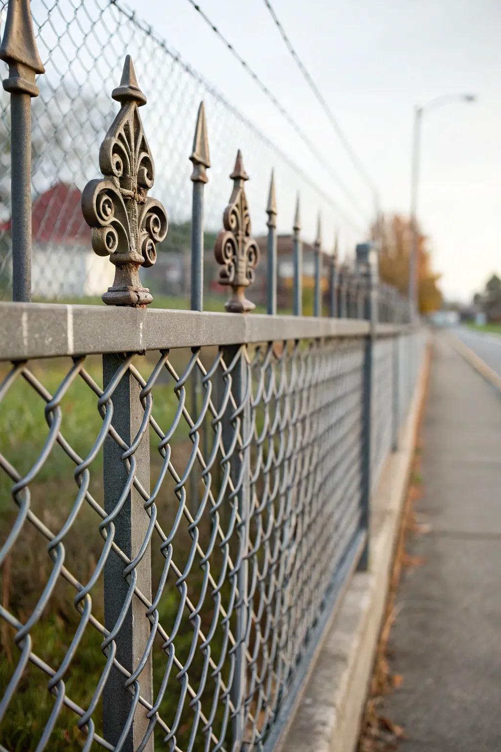 Ornamental metallic encapsulations integrate flair and resilience.