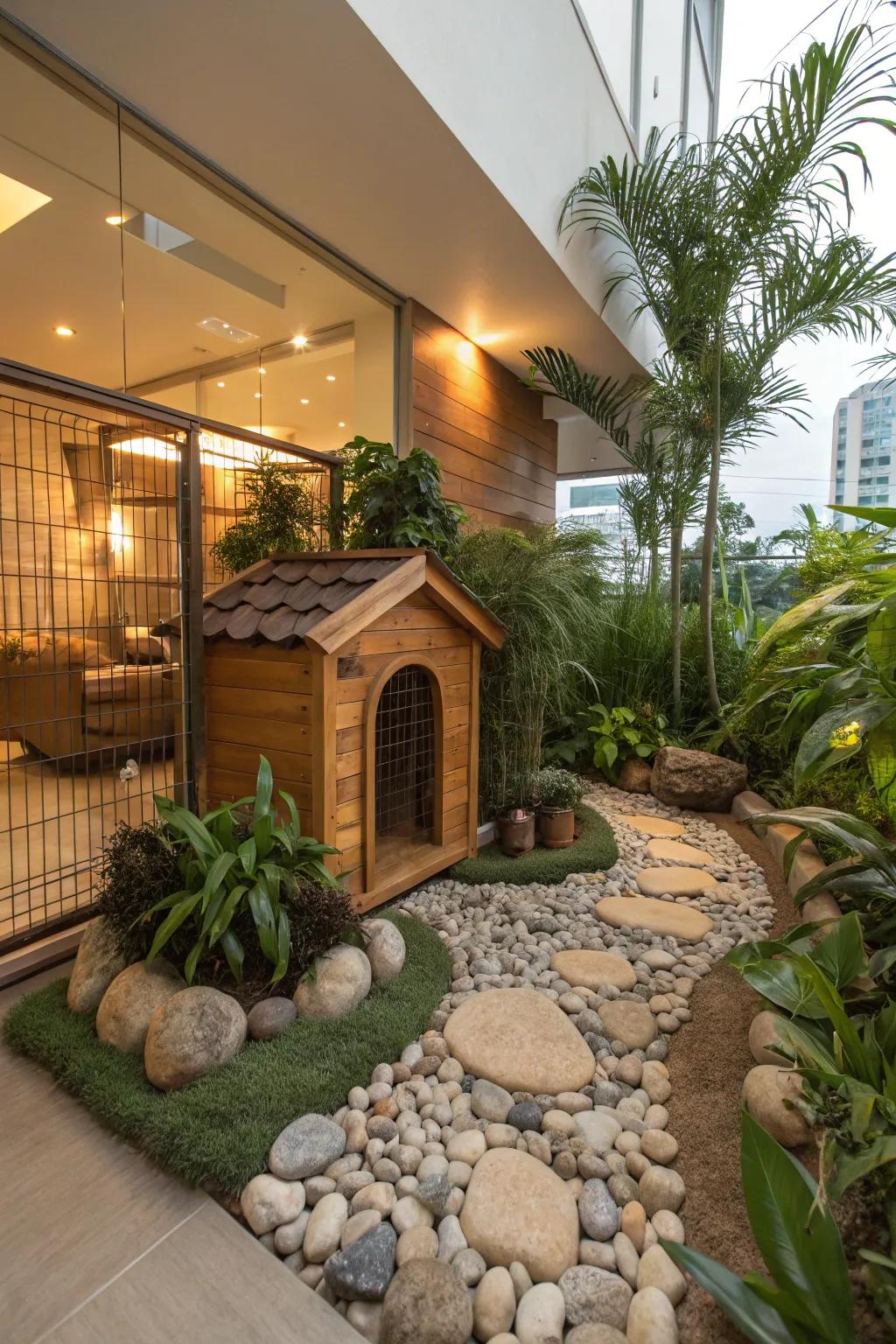 Nature indoors: a kennel that captures the essence of the outdoors.