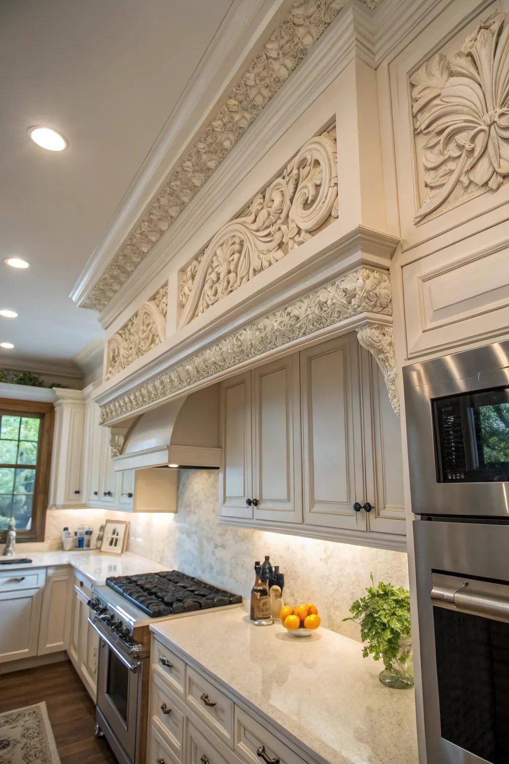 Artistic embossed designs turn trim into art.