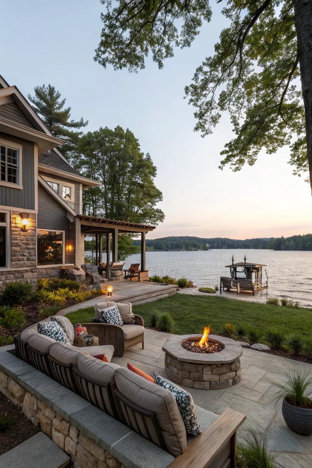 Exterior habitation zones augment ease into nature.