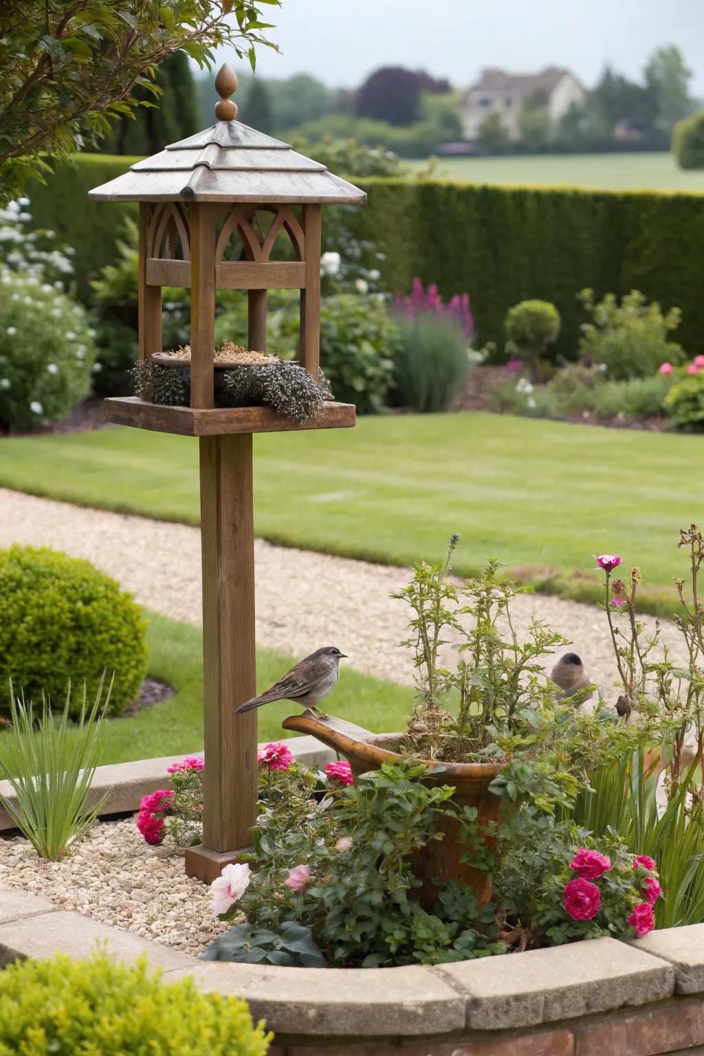 Feng shui imparts harmony and balance to your bird-friendly garden.