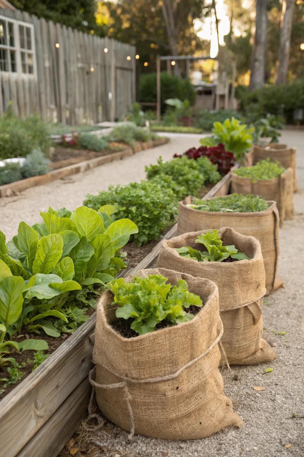 Hessian fiber bundles supply a temporary and countryside remedy for elevated beds.