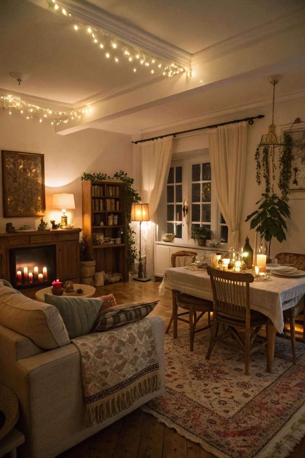 Soft illumination builds a cozy, intimate ambiance ideal for unwinding.