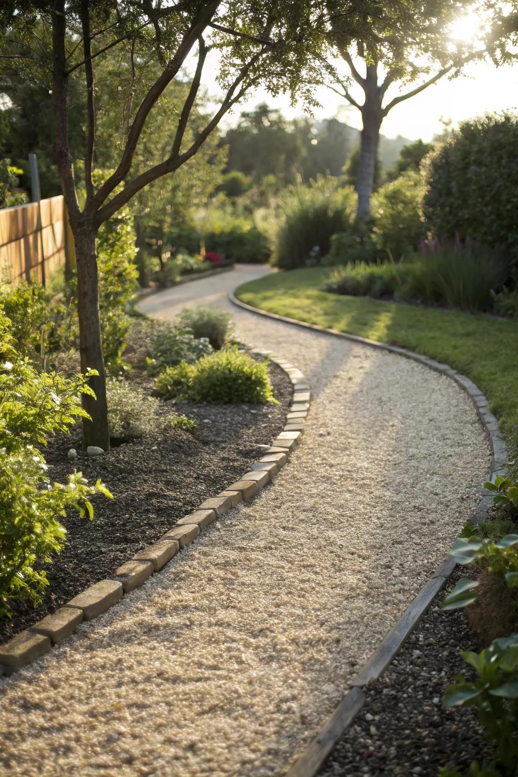 Hardscaping that allows water to pass through combines sustainability with elegance.