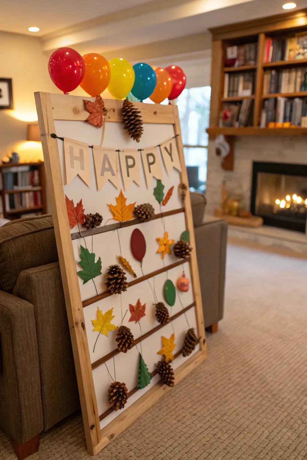 A seasonally inspired birthday board that celebrates the time of year.