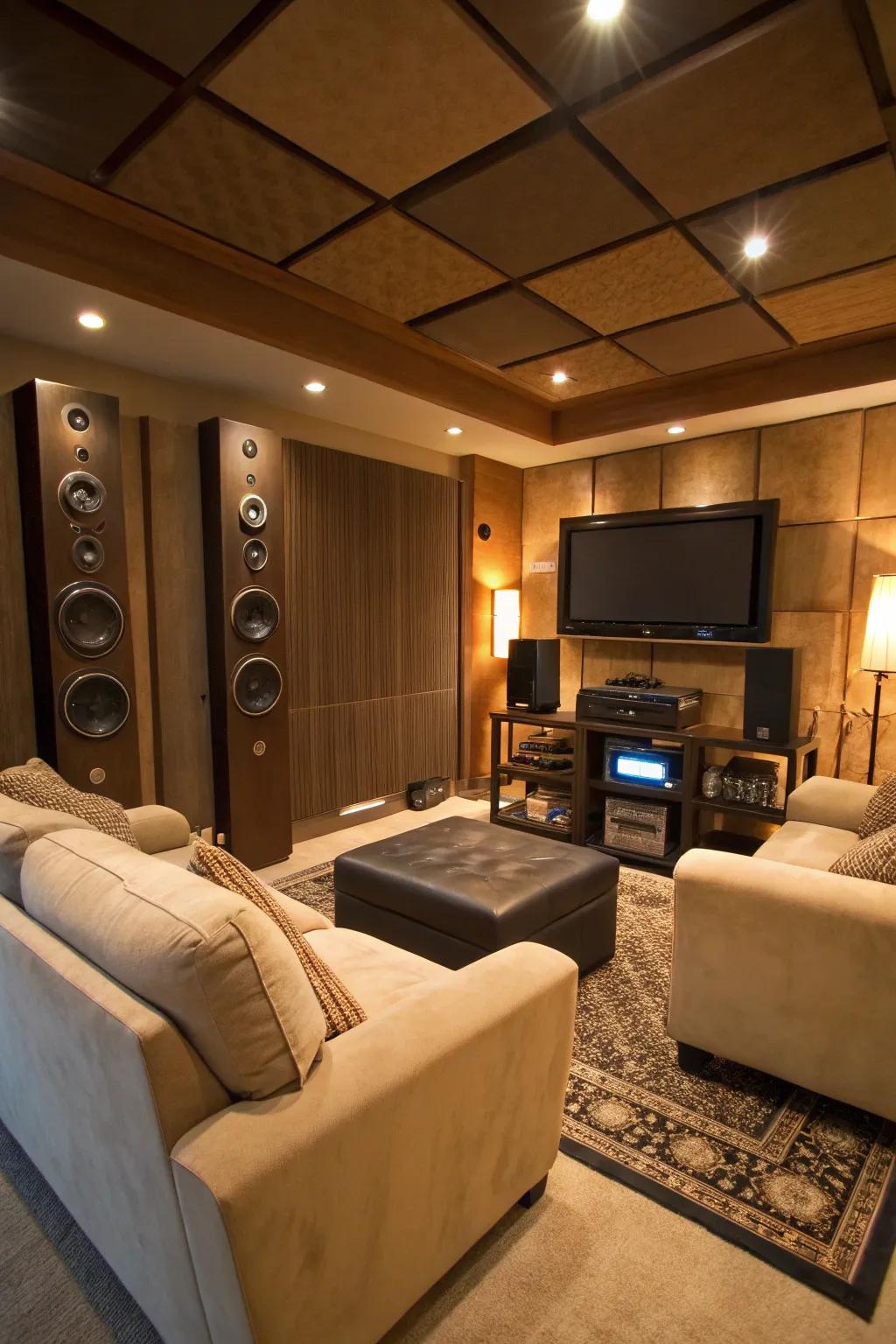A high-quality audio system turns the retreat into an entertainment hub.