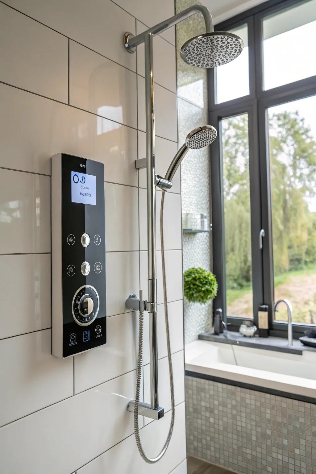 Smart technology offers a personalized and convenient shower experience.