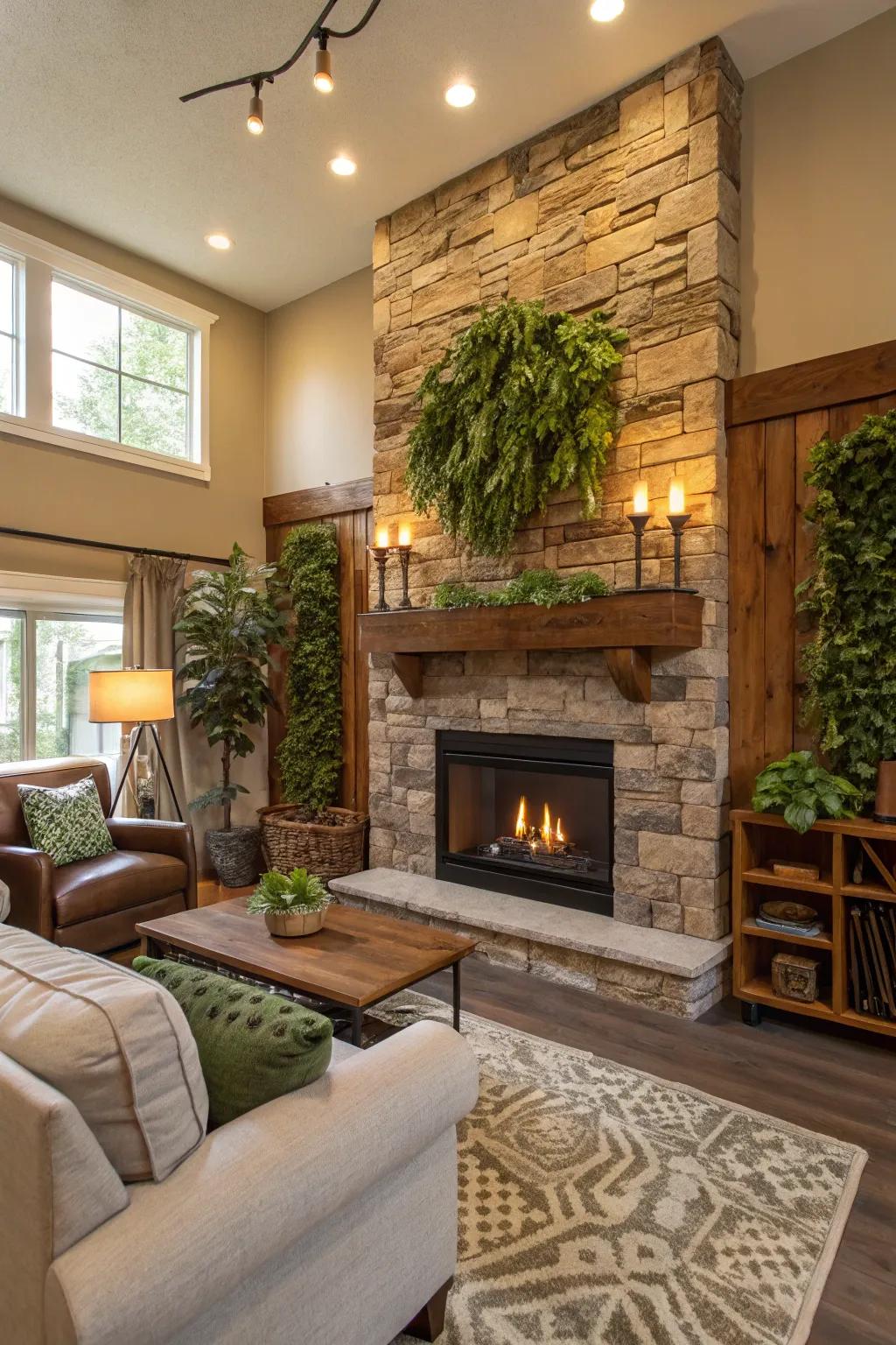 Eco-friendly materials fashion a stylish and sustainable space.