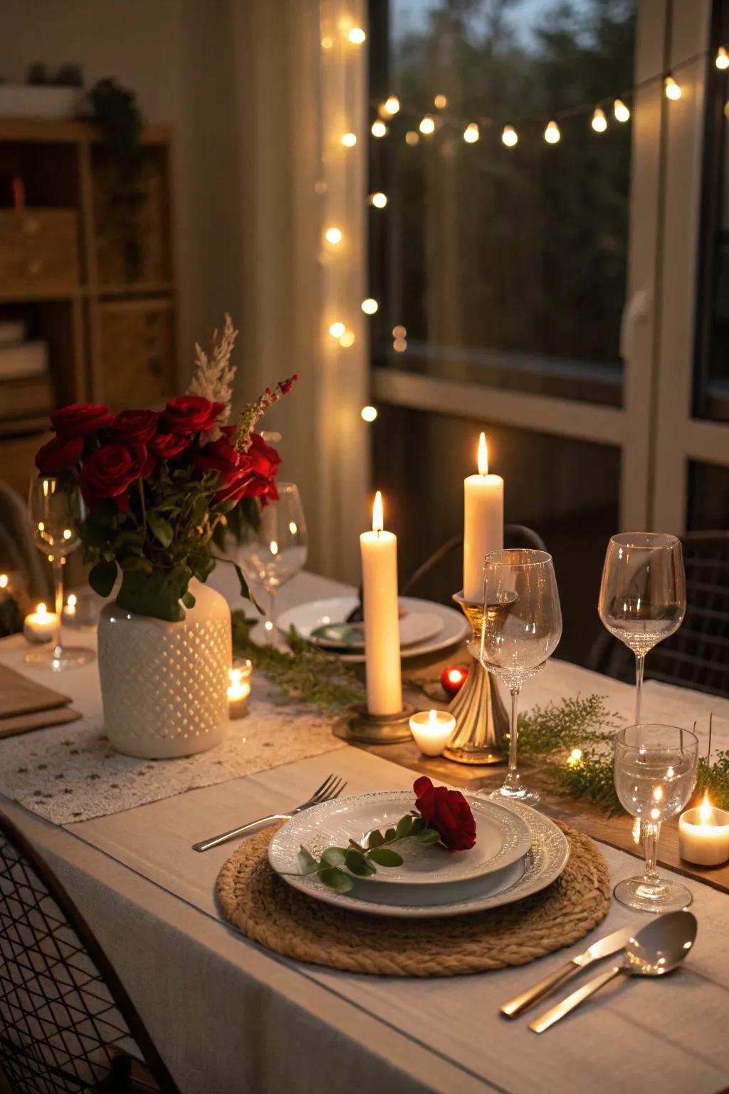 Vibe illumination sets the tone for an intimate dining experience.