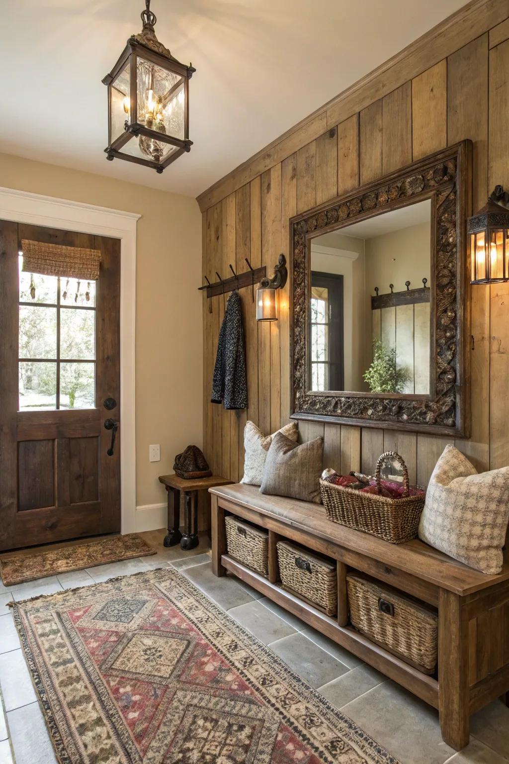 Vintage elements add character and charm to the utility entryway.