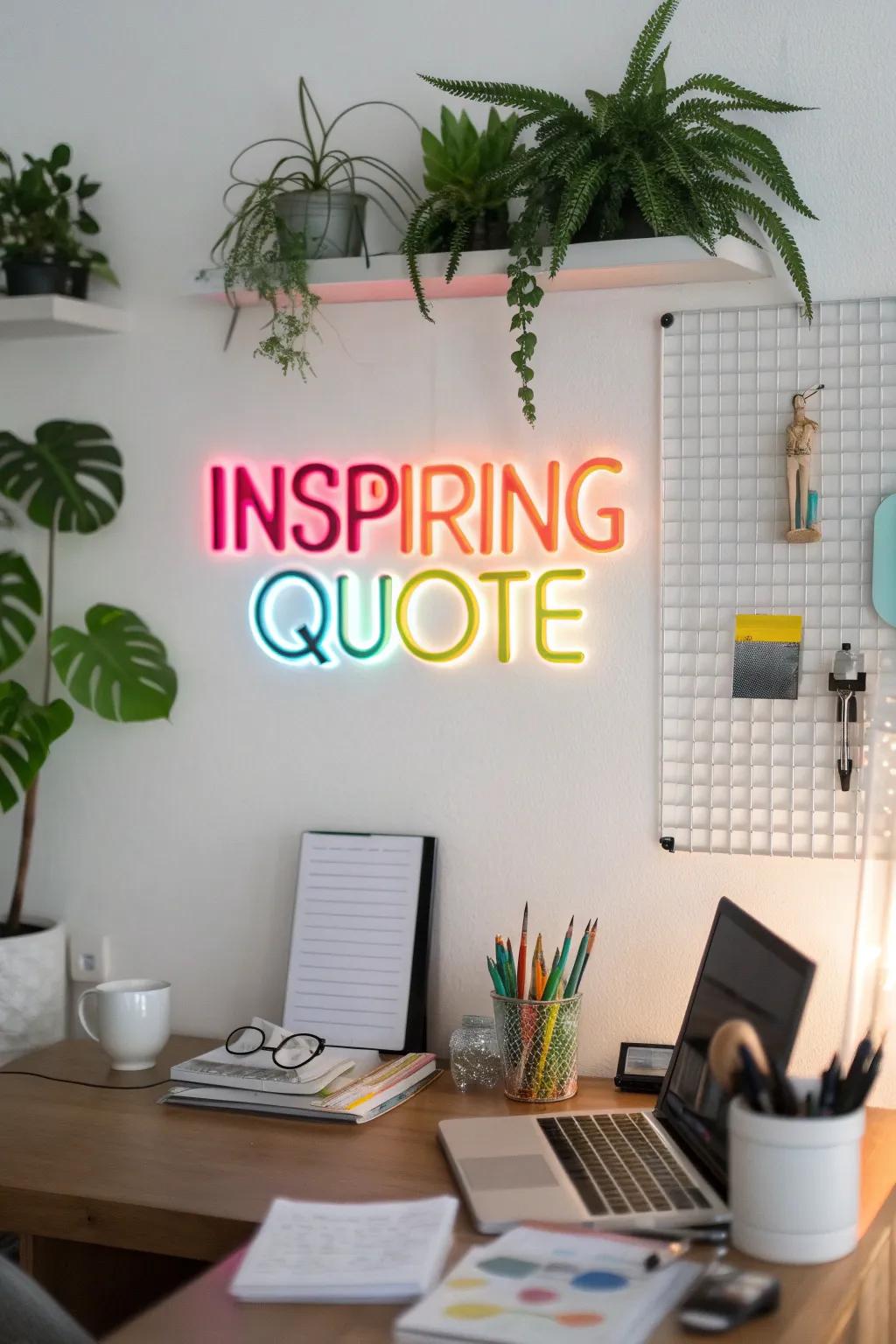 Remain inspired featuring neon utterances.