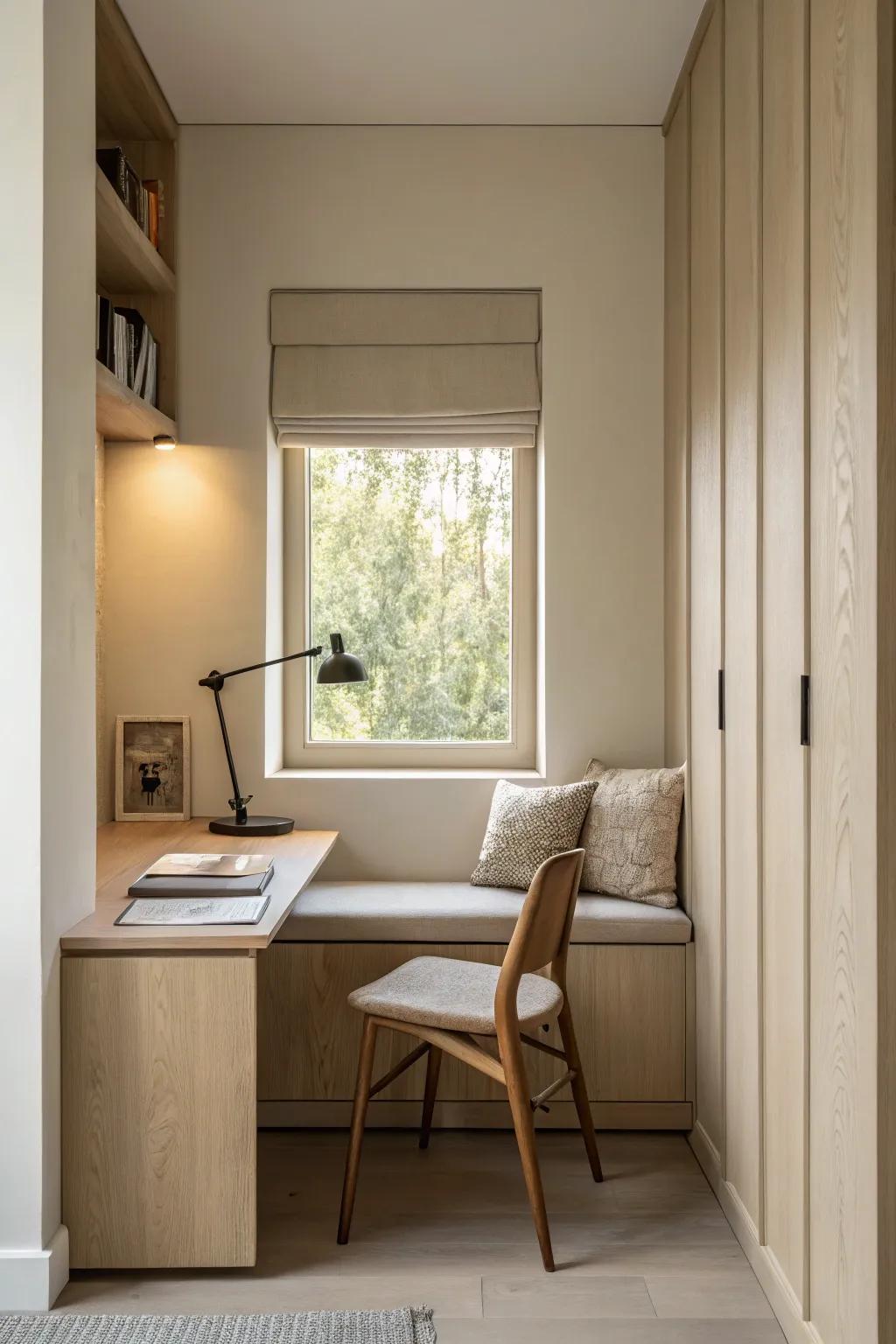 A serene minimalist nook that embodies simplicity and calmness.