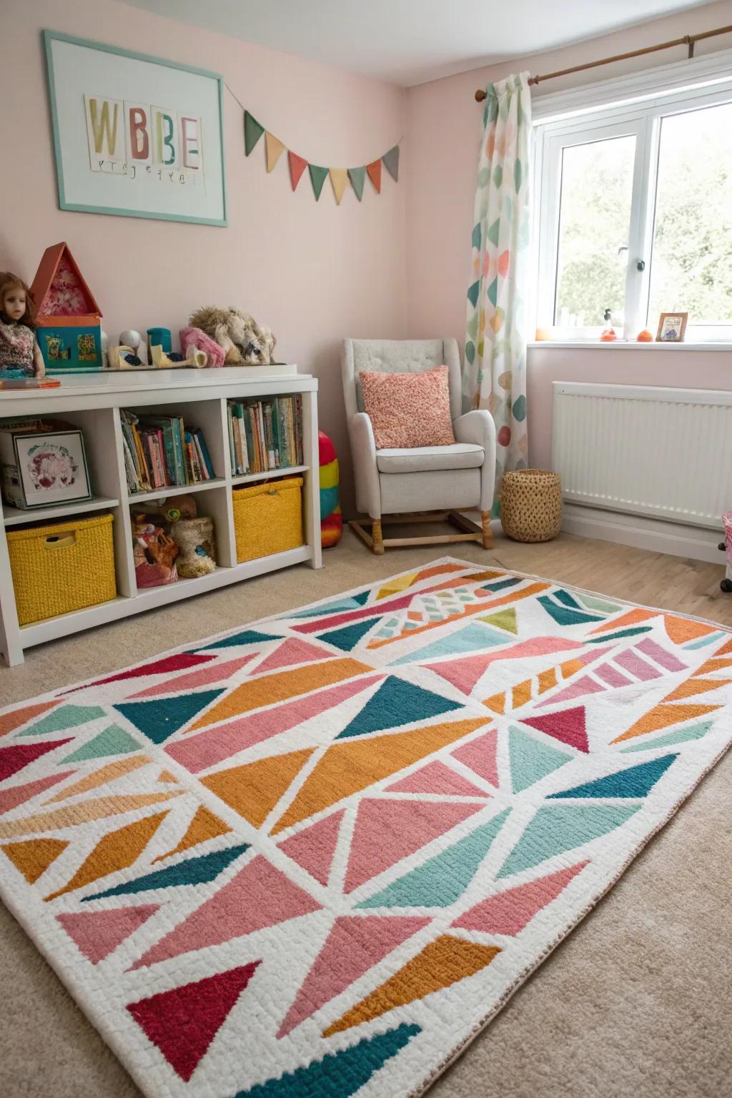 Angular designs craft a modern and dynamic nursery.