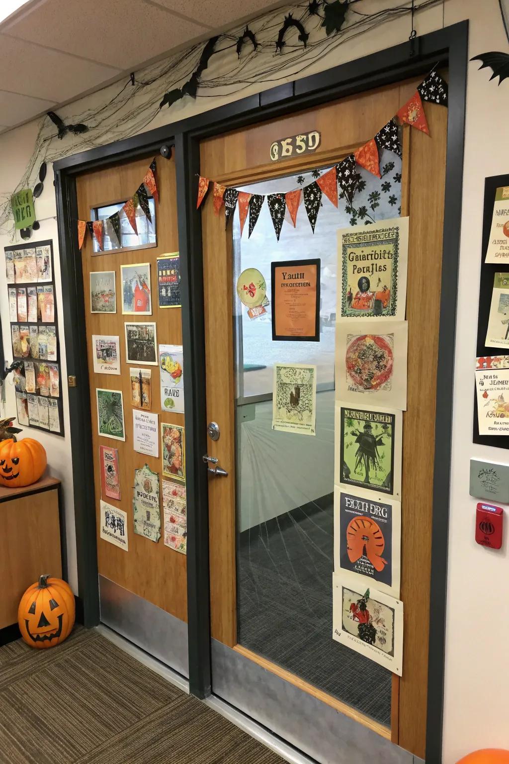 A retro door that evokes Halloween memories.