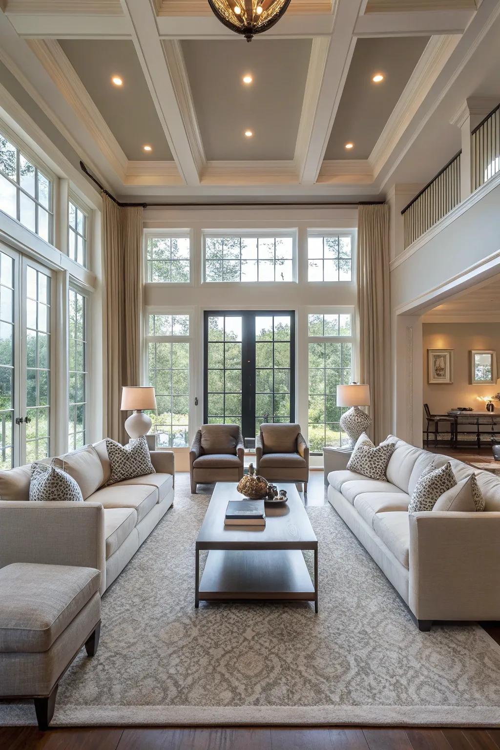 Symmetry infuses equilibrium and order into the open area.