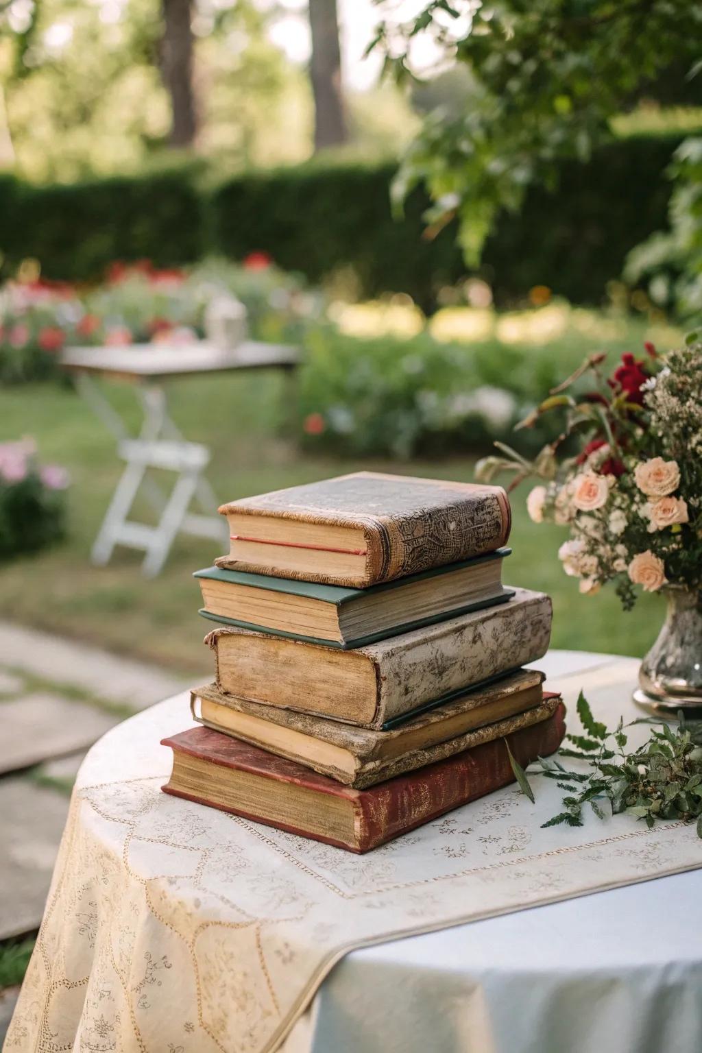 Books provide a unique and personal decorative element.
