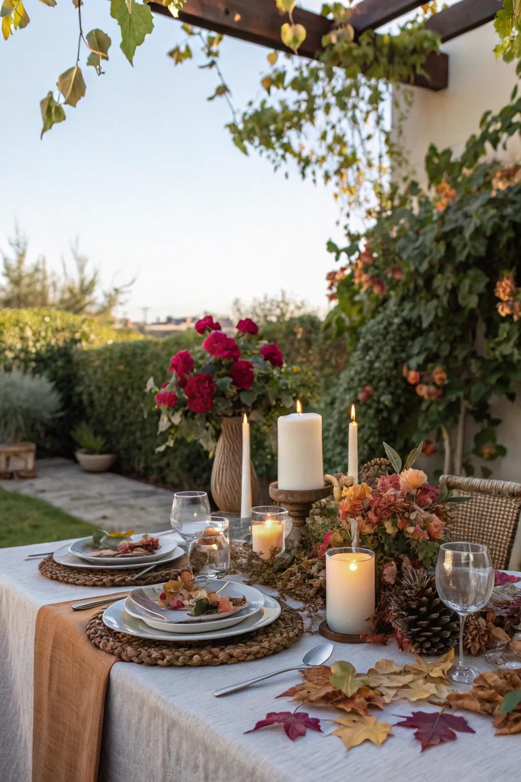 A themed outdoor dining setup for a special occasion.