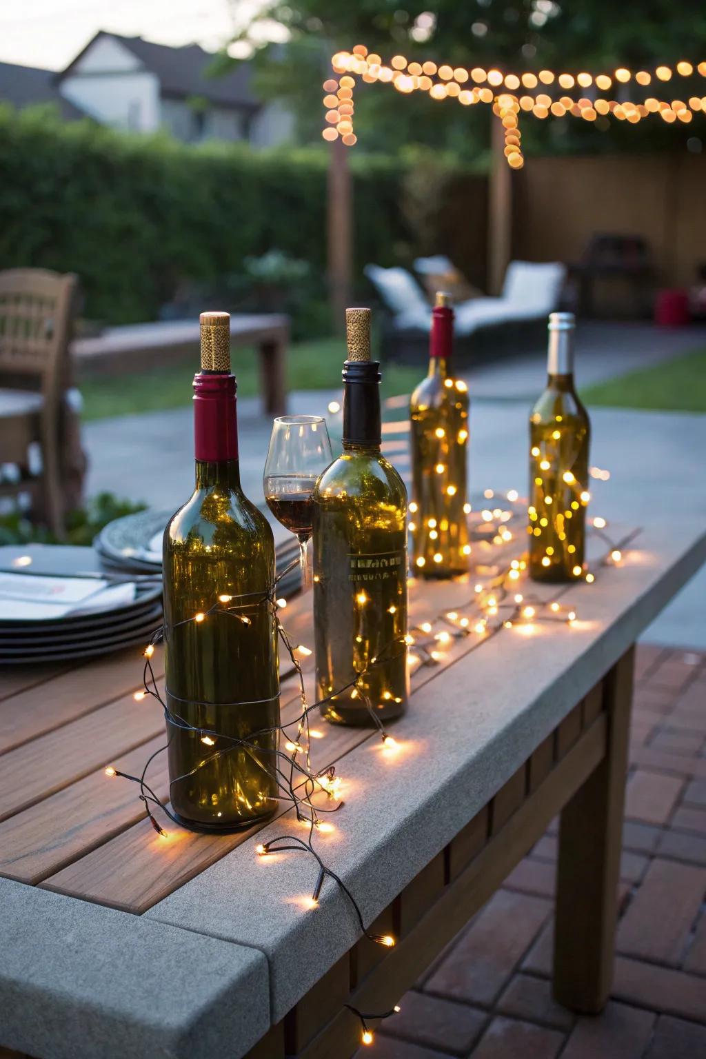 Incorporate a dash of creativity utilizing handmade bottle lamps.