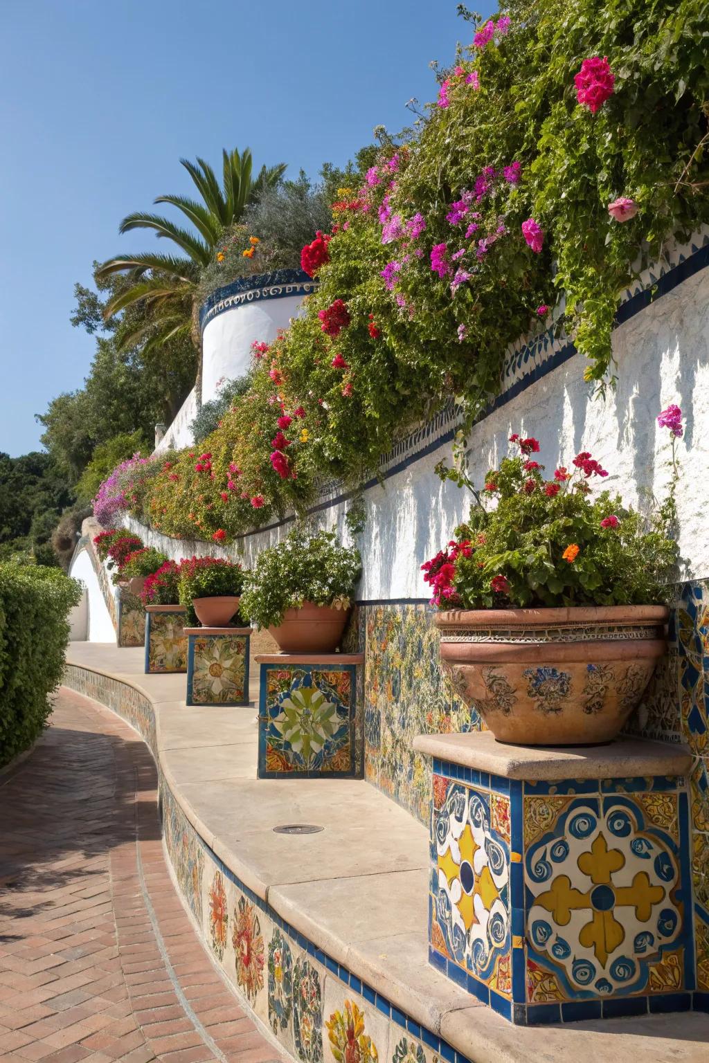 Inject a nuance of artistry through mosaic tile containers.